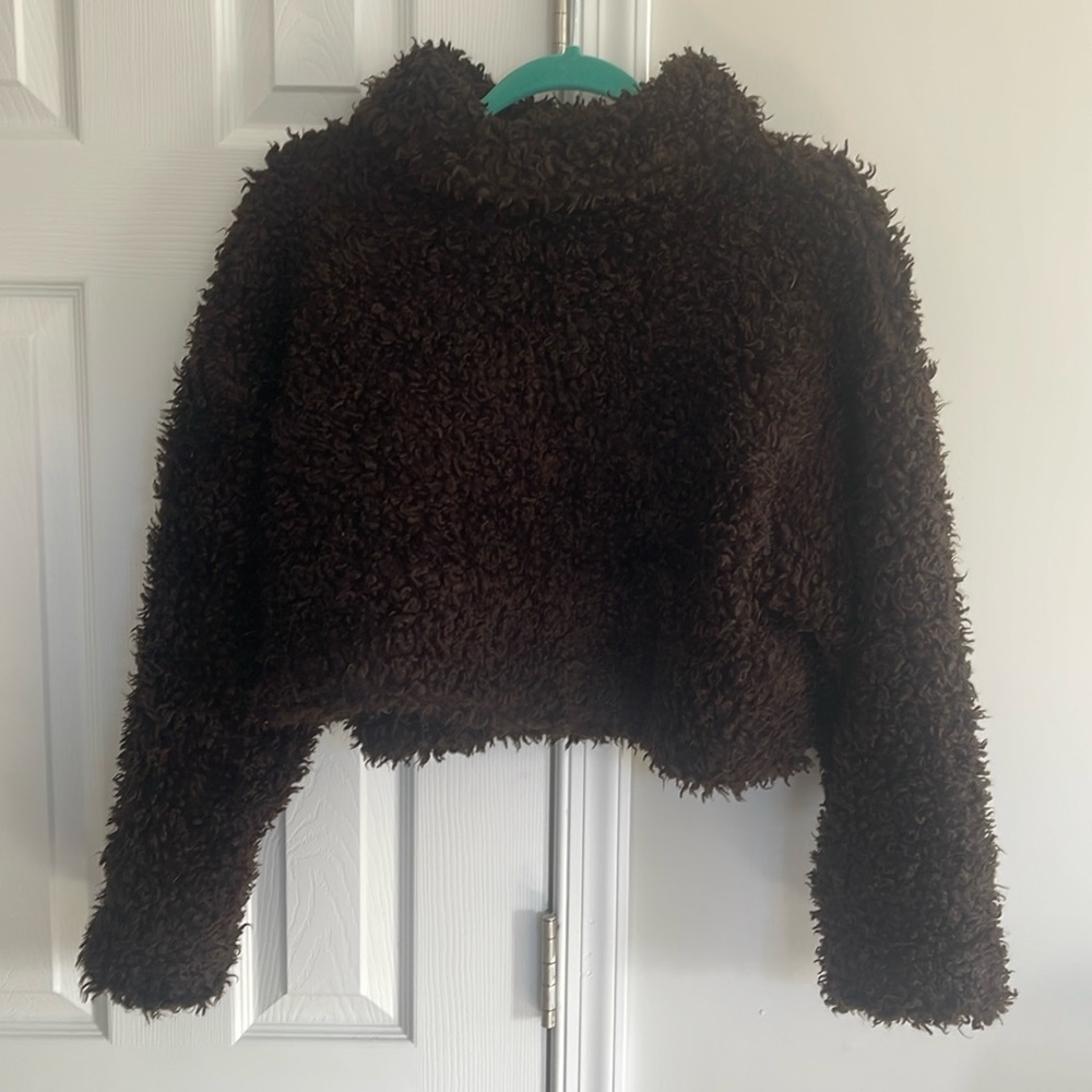 Vintage mock neck turtleneck Sherpa fleece
